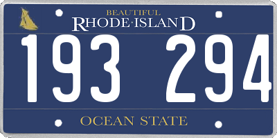 RI license plate 193294