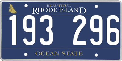 RI license plate 193296