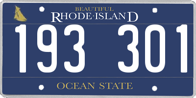 RI license plate 193301