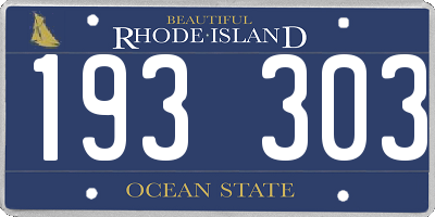 RI license plate 193303