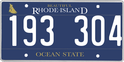 RI license plate 193304