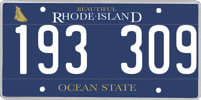RI license plate 193309