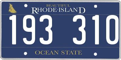 RI license plate 193310