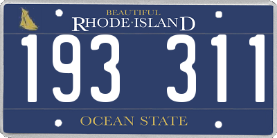 RI license plate 193311