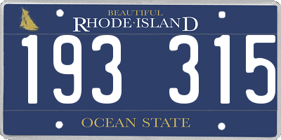 RI license plate 193315