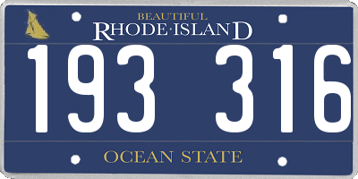 RI license plate 193316