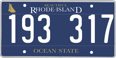 RI license plate 193317