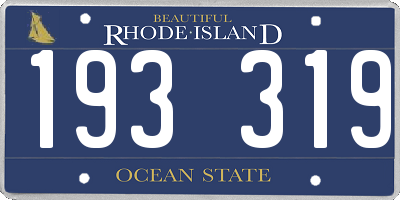 RI license plate 193319
