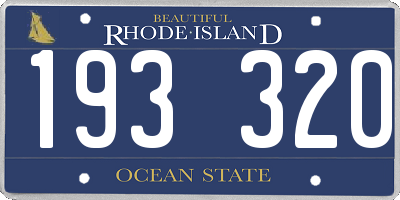 RI license plate 193320
