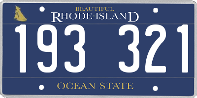 RI license plate 193321