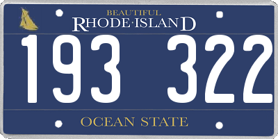 RI license plate 193322