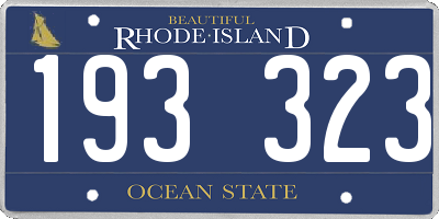 RI license plate 193323