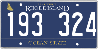 RI license plate 193324