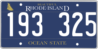RI license plate 193325