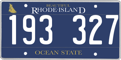 RI license plate 193327