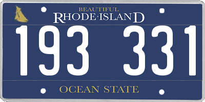 RI license plate 193331