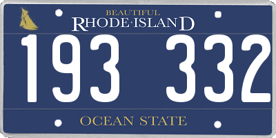 RI license plate 193332
