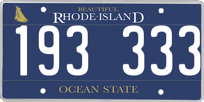 RI license plate 193333