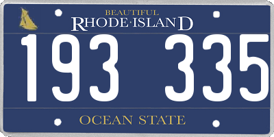 RI license plate 193335