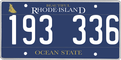 RI license plate 193336