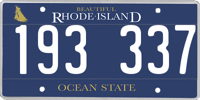RI license plate 193337