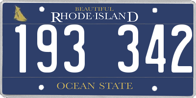 RI license plate 193342