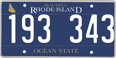 RI license plate 193343
