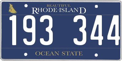RI license plate 193344