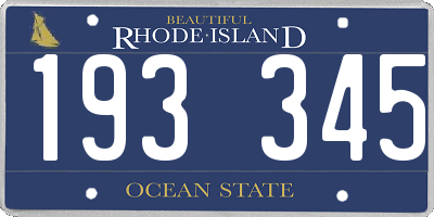 RI license plate 193345