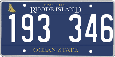 RI license plate 193346