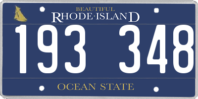 RI license plate 193348