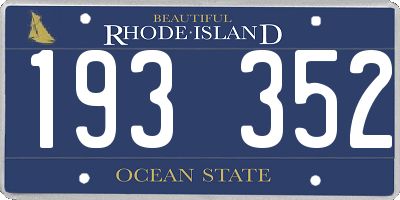 RI license plate 193352