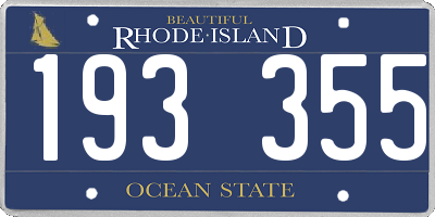 RI license plate 193355