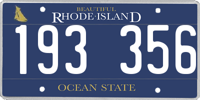 RI license plate 193356