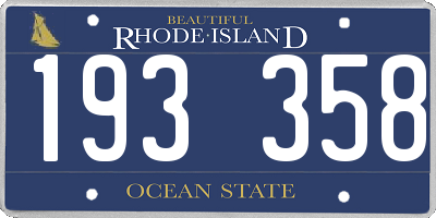 RI license plate 193358