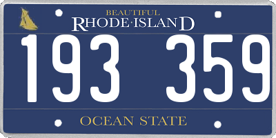 RI license plate 193359