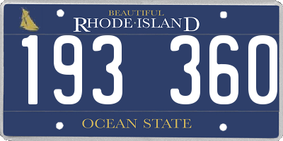 RI license plate 193360