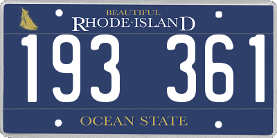 RI license plate 193361