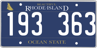 RI license plate 193363