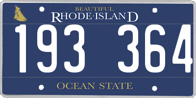 RI license plate 193364
