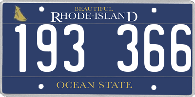 RI license plate 193366