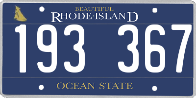 RI license plate 193367