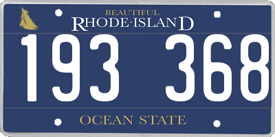 RI license plate 193368