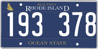 RI license plate 193378