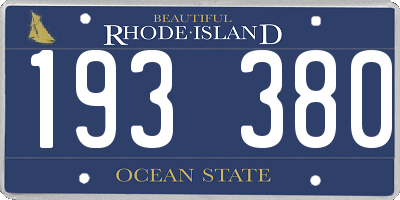 RI license plate 193380