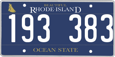 RI license plate 193383