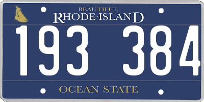 RI license plate 193384