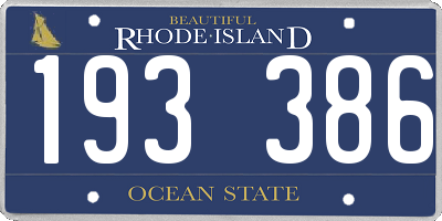 RI license plate 193386