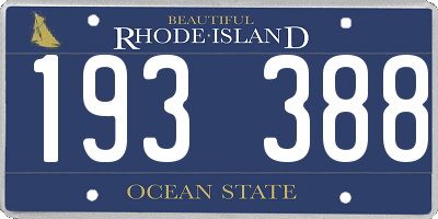 RI license plate 193388