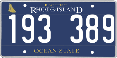 RI license plate 193389
